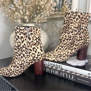 Leopard Print Ankle Boots